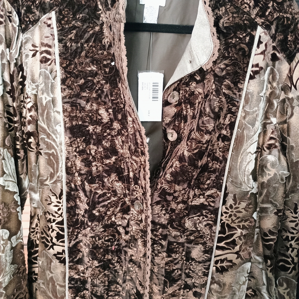 Chico's Elegant Velvet Floral Jacket